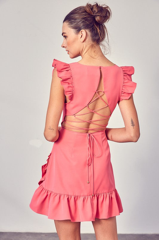 Do + Be Collection V-Neck Ruffle Dress