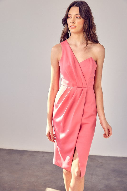 Do + Be One Shoulder Overlap Dress