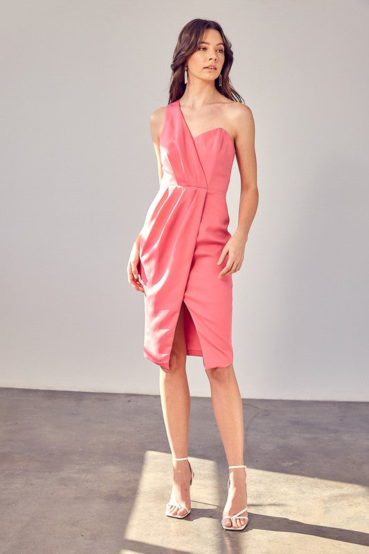 Do + Be One Shoulder Overlap Dress