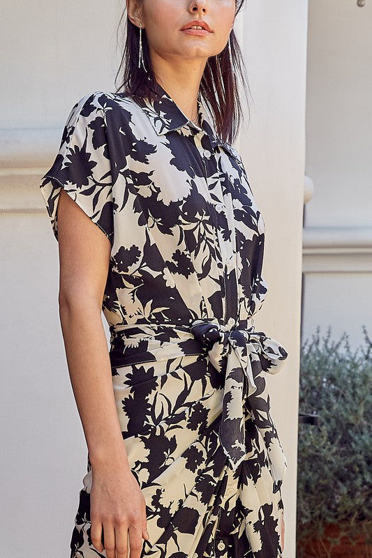 Do + Be Multi Color Front Tie Dress