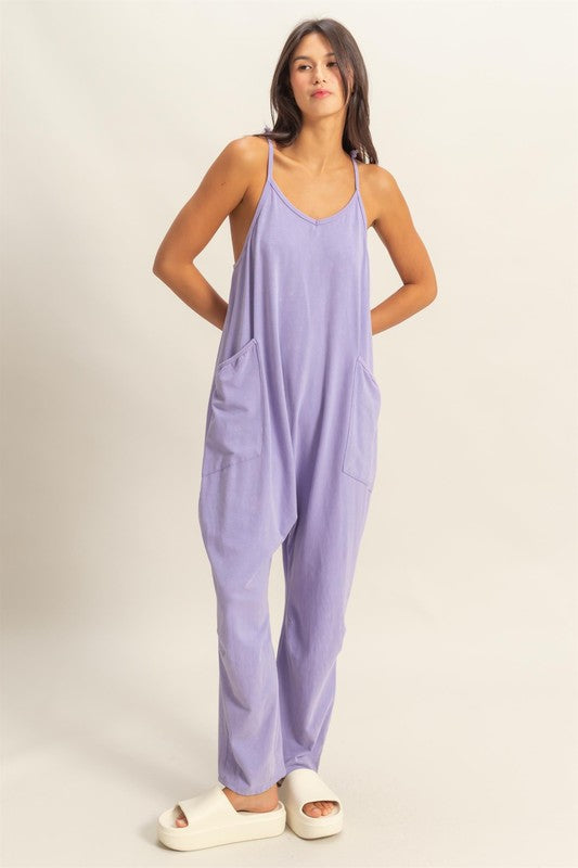 HYFVE Relaxed Fit Mineral Washed Overalls with Pockets