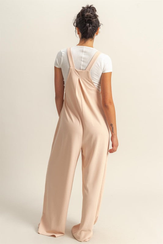 HYFVE Pleated Detail Front Pocket Wide Strap Overalls