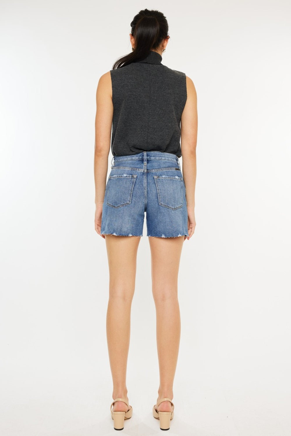 KanCan Distressed High Waist Denim Shorts