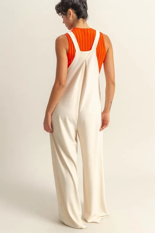 HYFVE Pleated Detail Front Pocket Wide Strap Overalls