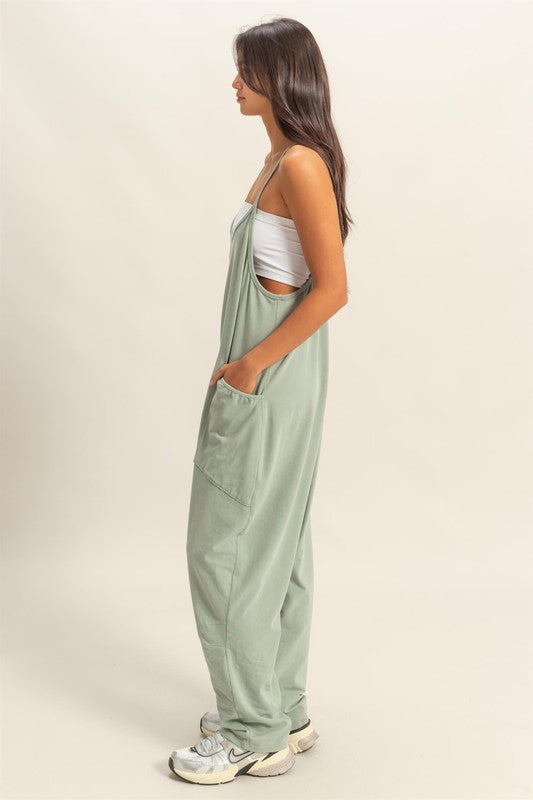 HYFVE Relaxed Fit Mineral Washed Overalls with Pockets
