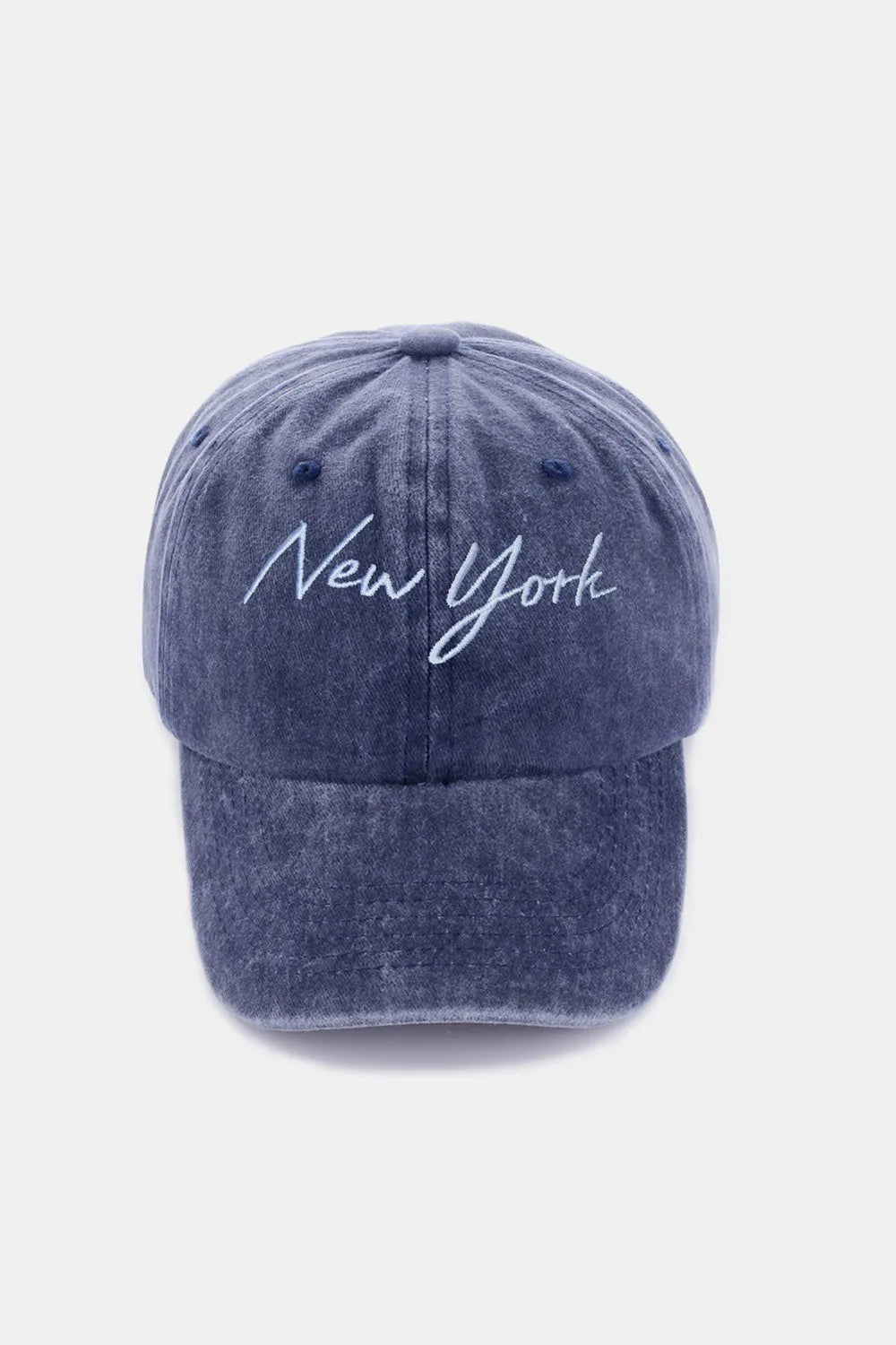 Washed Embroidered City Baseball Cap Adjustable Cotton Hat