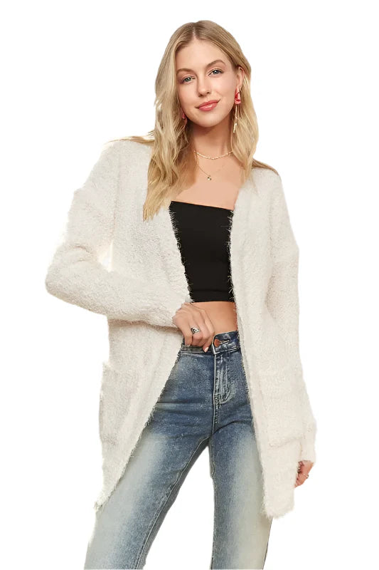 Comfy Fuzzy Sweater Cardigan – Soft, Cozy & Effortlessly Stylish