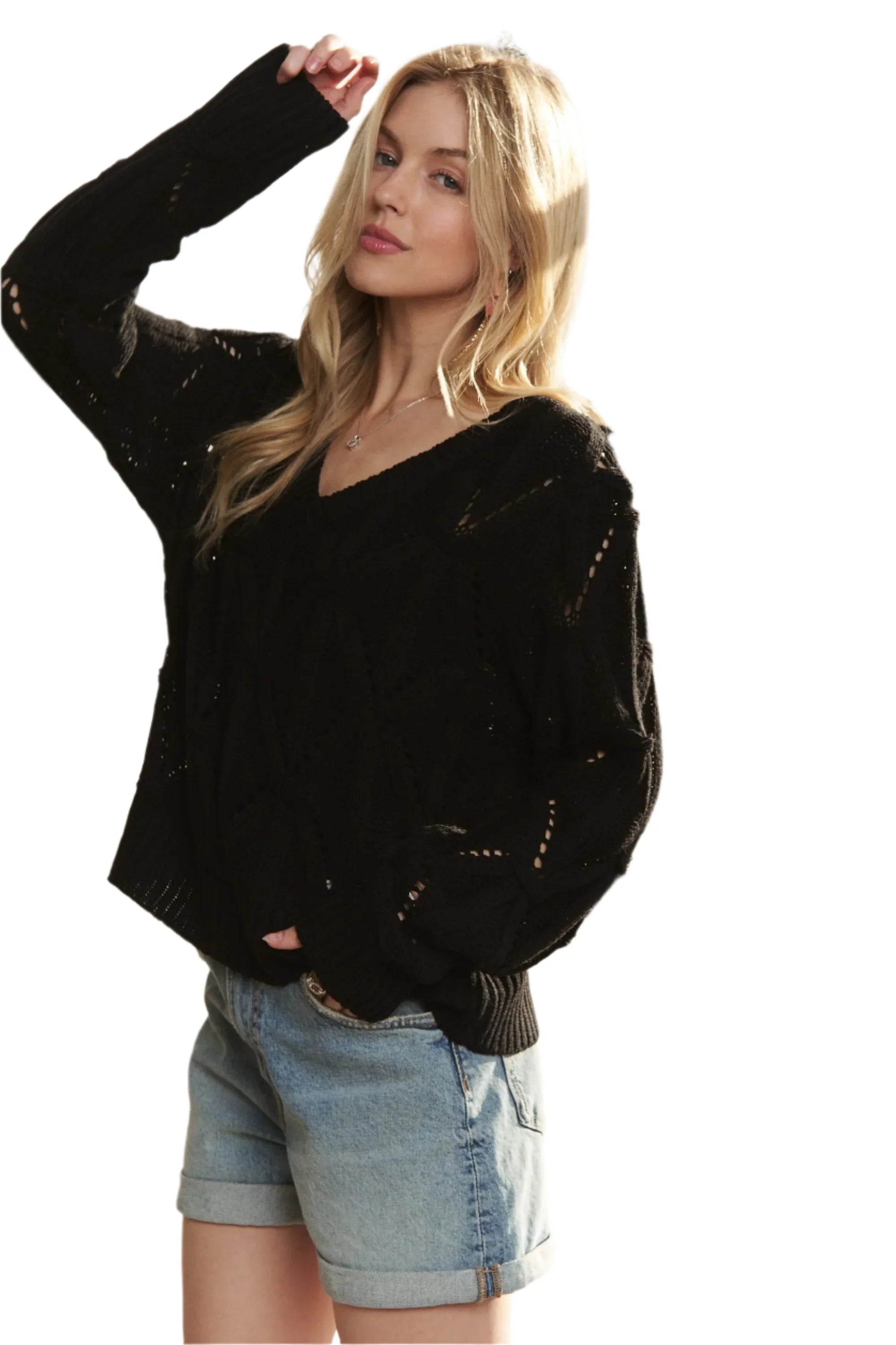 Loose Fit V-Neck Knit Top – Cozy, Flattering & Perfect for Everyday Wear