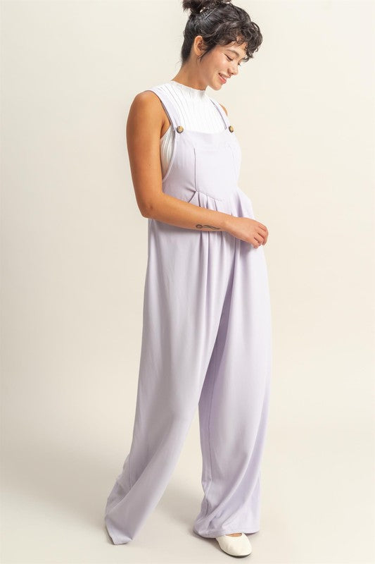 HYFVE Pleated Detail Front Pocket Wide Strap Overalls