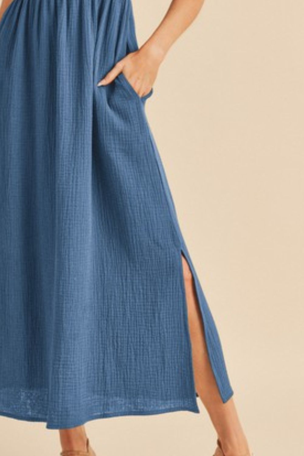 Aemi + Co Side Slit Round Neck Sleeveless Tank Dress