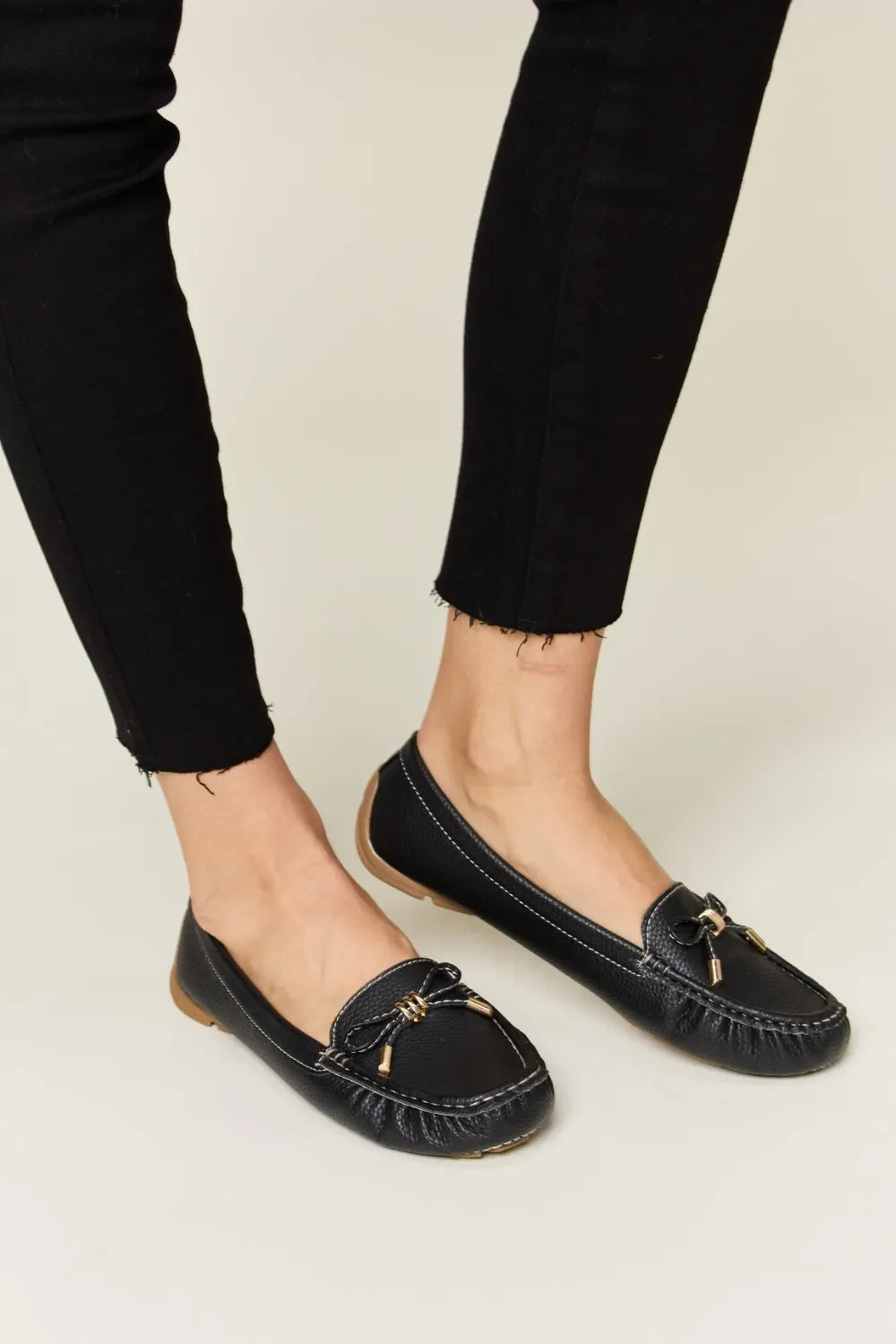 Forever Link Women's Slip-On Bow Loafers – Casual Comfort Ballet Flats