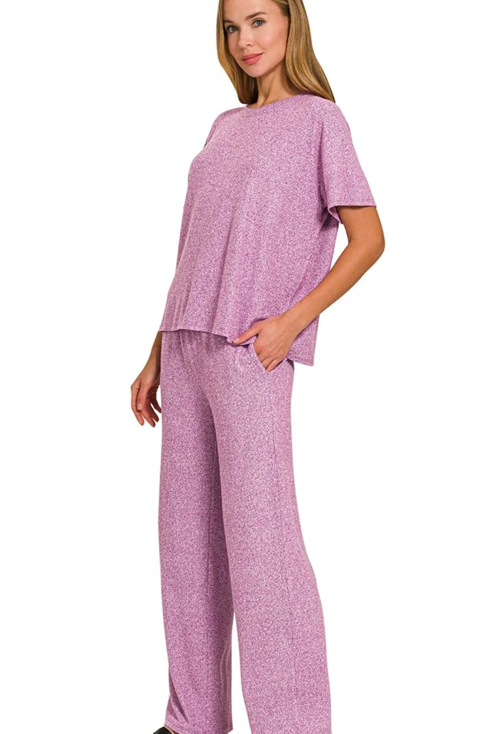 Lavender Floral Pajama Set – Soft, Relaxed & Stylish Sleepwear