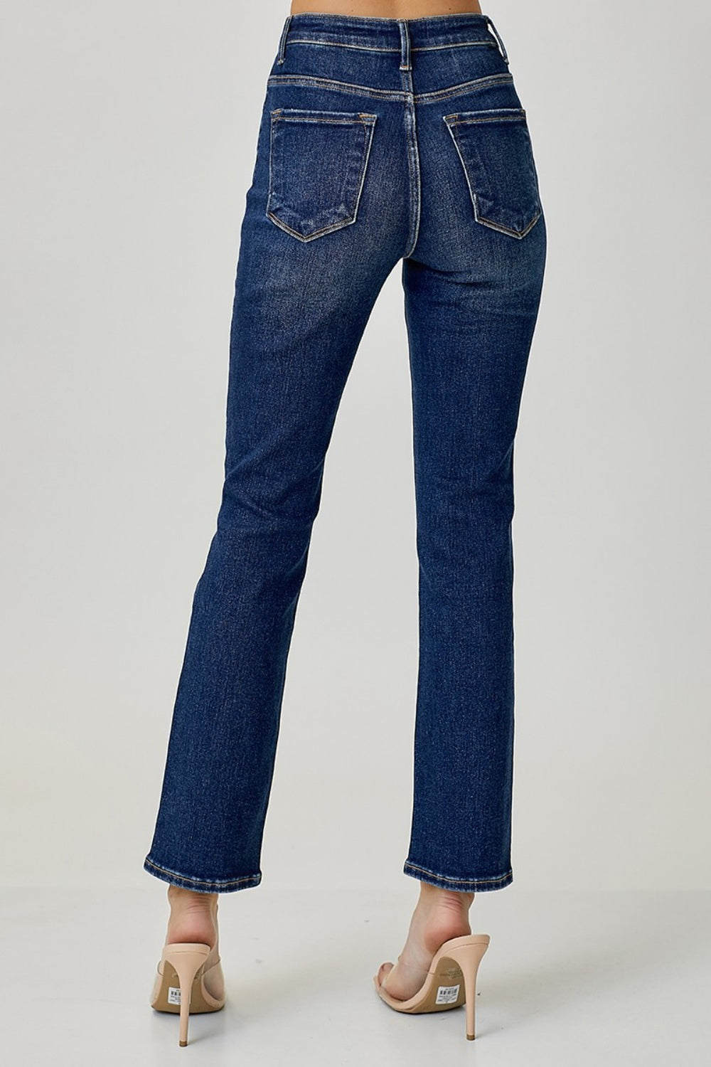 Risen High Waist Straight Jeans