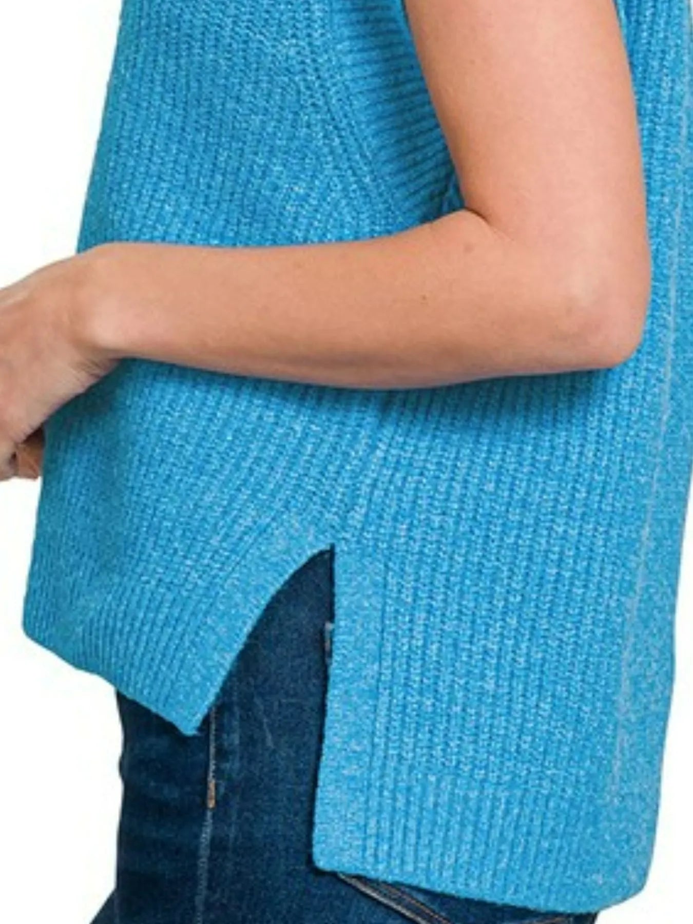 Oversized Sweater Vest with Side Slits Trendy & Cozy Layering Essential