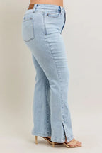 Judy Blue Women's High Waist Tummy Control Vintage Wash Slim Bootcut Jeans.