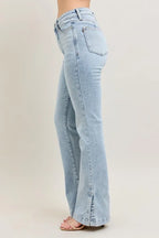 Judy Blue Women's High Waist Tummy Control Vintage Wash Slim Bootcut Jeans.