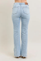 Judy Blue Women's High Waist Tummy Control Vintage Wash Slim Bootcut Jeans.