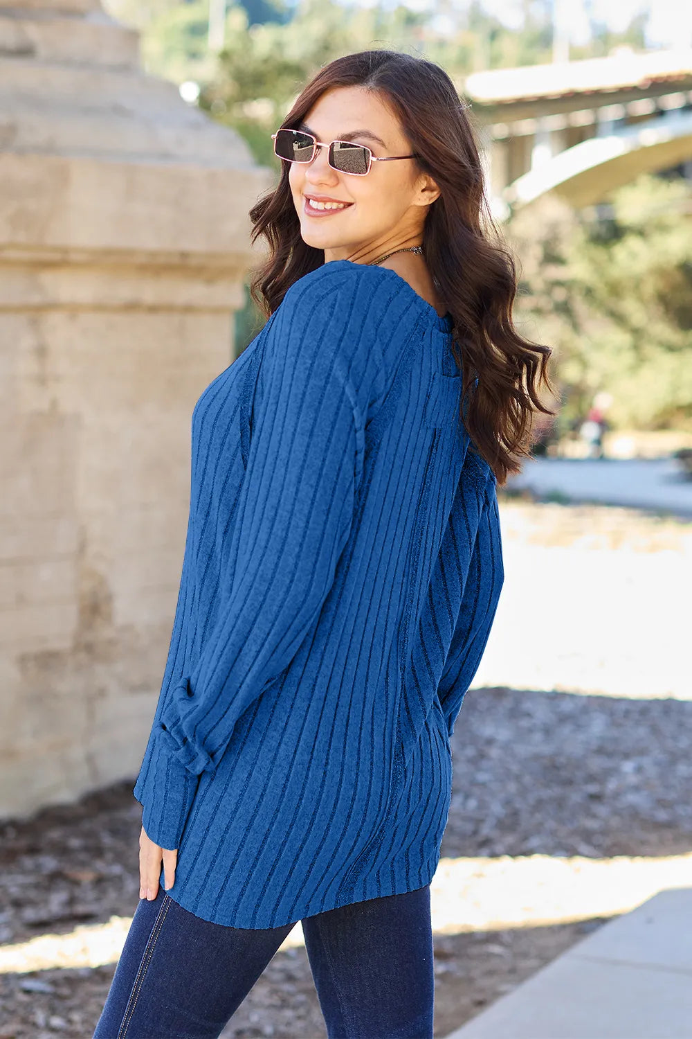 Ribbed Round Neck Knit Top – Classic, Cozy & Versatile