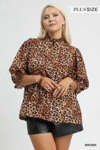 Leopard Print Ruffle Neck Blouse – Chic Statement Top for Day or Night