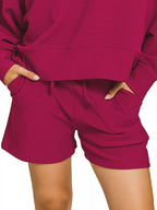 Zenana Ribbed Pullover & Shorts Set – Effortless Lounge & Casual Style