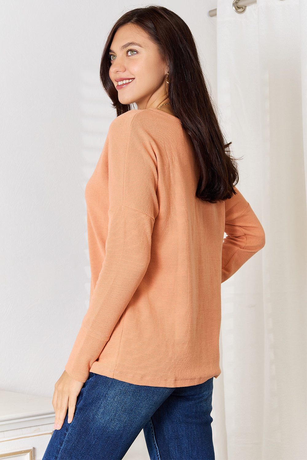 Half-Button Long Sleeve Top – Chic, Versatile & Effortlessly Stylish