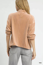Ribbed Drawstring Hem Knit Top