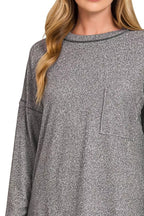 Zenana Soft Melange Hacci Long Sleeve Tee – Cozy Everyday Essential