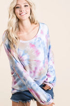 Tie Dye Terry Top – Puff Sleeves & Playful Casual Style