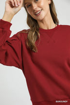 Round Neck Pleated Sweatshirt – Chic, Comfy & Effortlessly Stylish