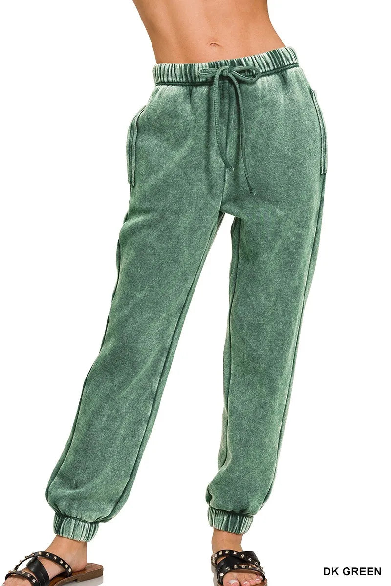 Zenana Vintage Wash Jogger Pants – Relaxed Everyday Comfort
