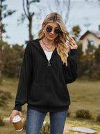 Zip Up Drawstring Long Sleeve Hooded Jacket – Casual Lightweight Layer