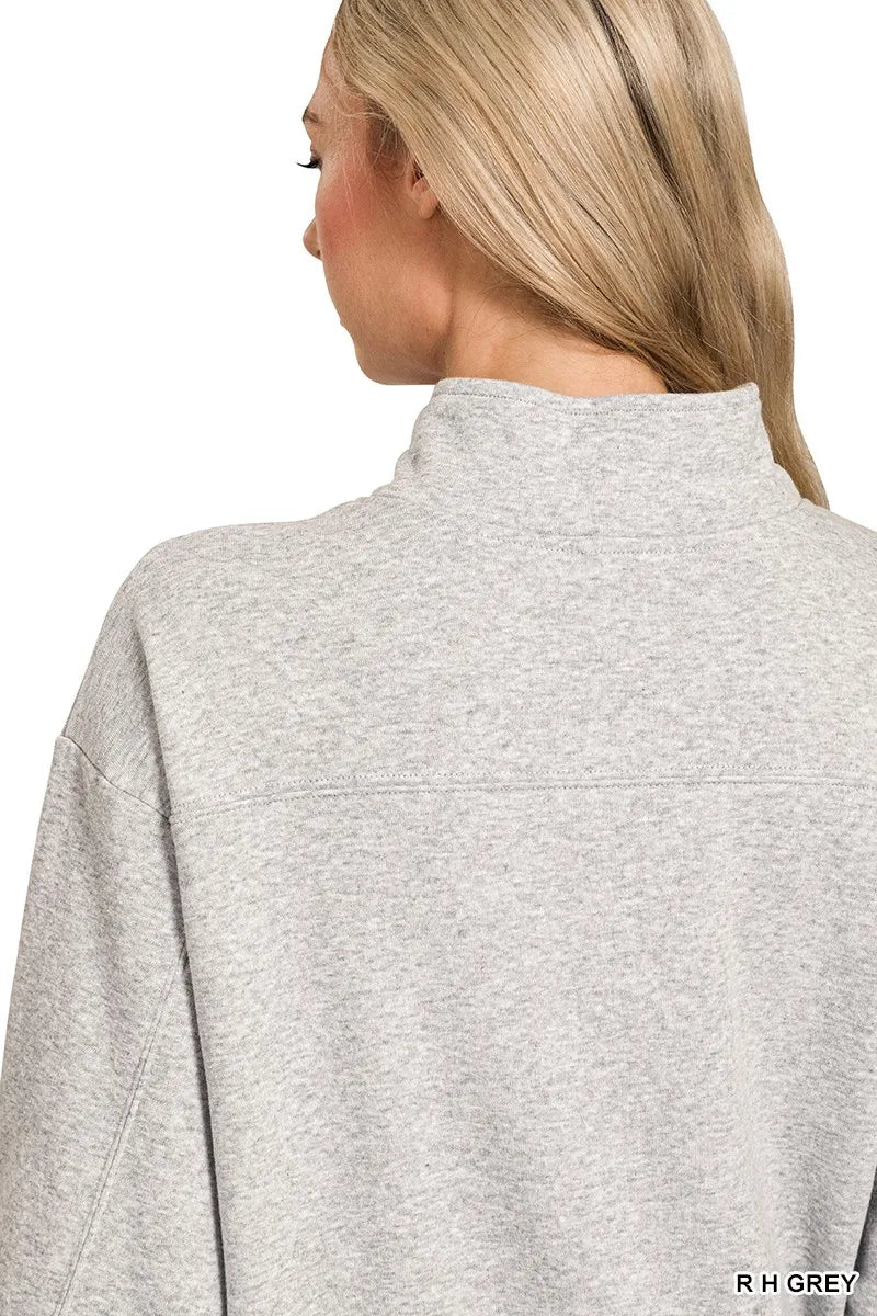 Half-Zip Pullover Sweatshirt – Soft Fleece, Relaxed Fit & Cozy Style
