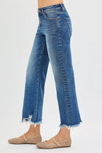 Dreamkue-Risen Women's High Rise Cropped Straight Leg Jeans