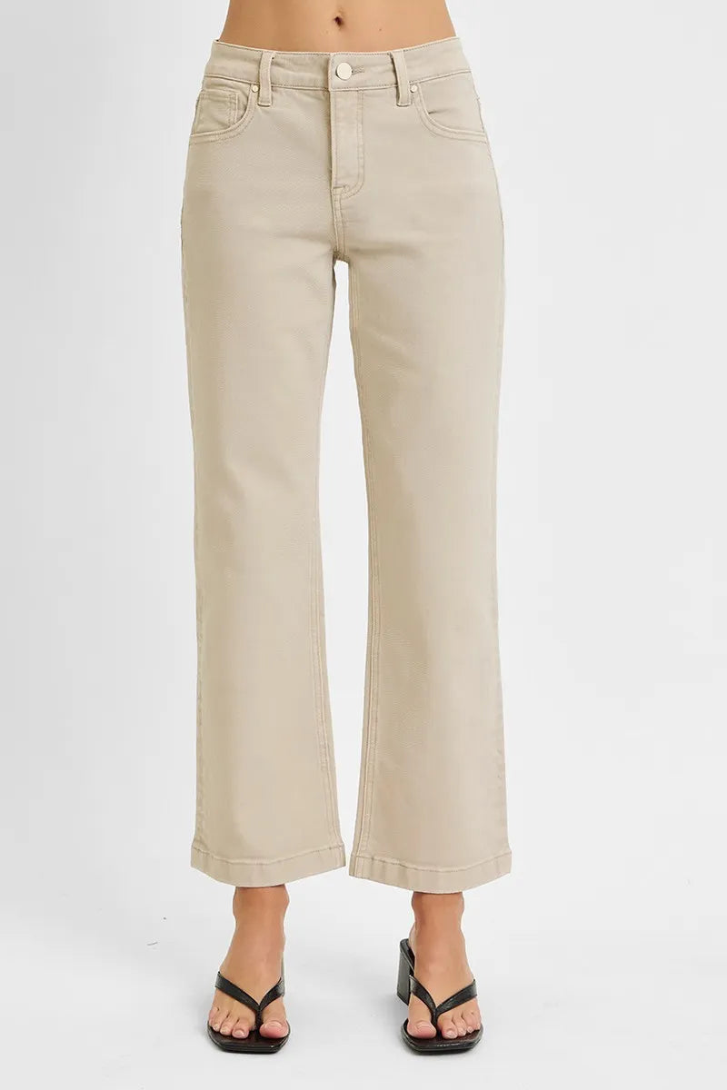 Tummy Control Mid Rise Ankle Straight Jeans | Flattering Everyday Fit