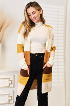 Color-Block Dropped Shoulder Cardigan – Cozy, Trendy & Eye-Catching