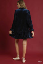 Velvet Ruffle Trim Mini Dress | Elegant Women’s Party & Evening Outfit