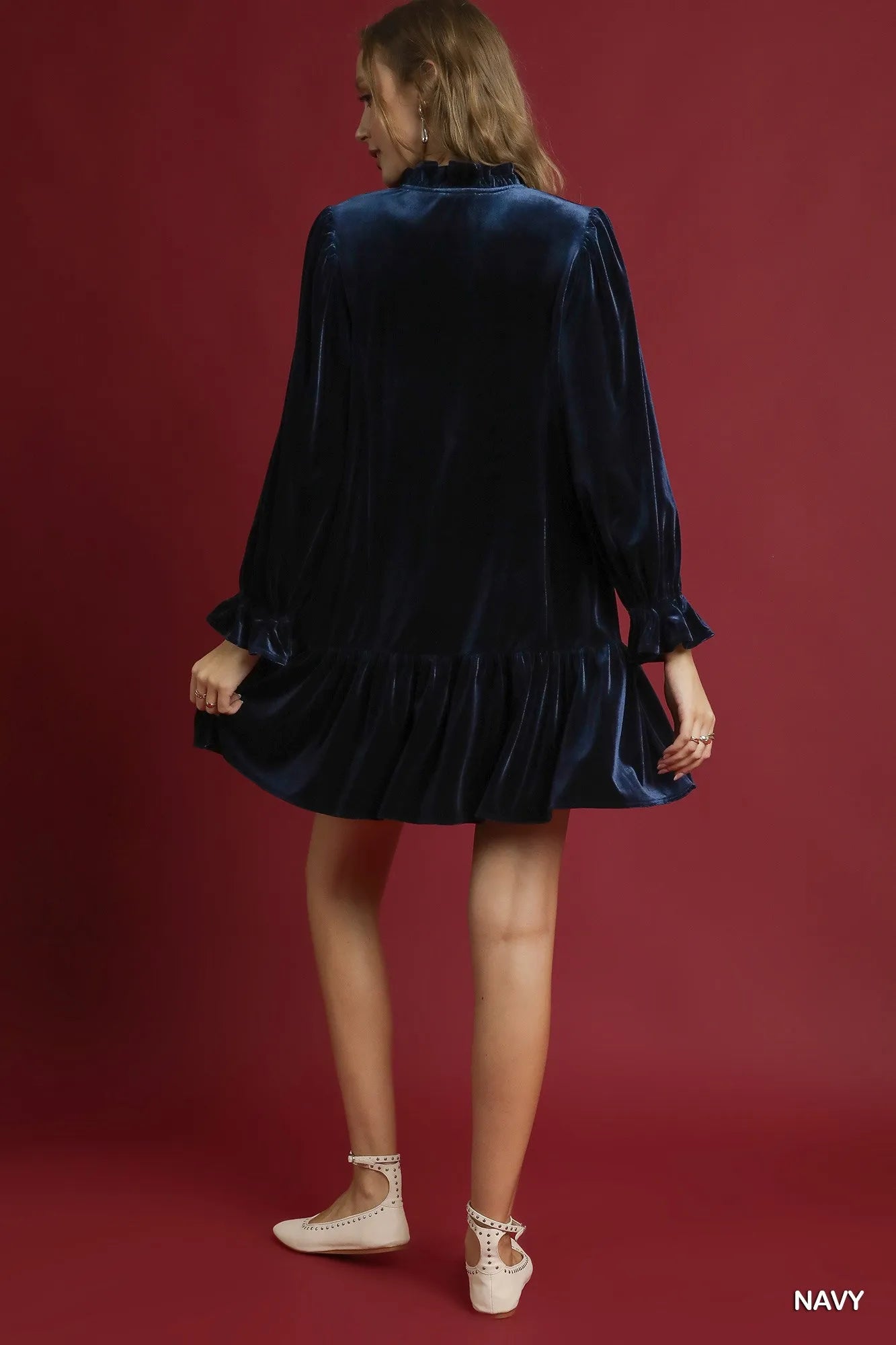 Velvet Ruffle Trim Mini Dress | Elegant Women’s Party & Evening Outfit