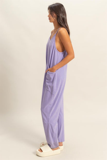 HYFVE Relaxed Fit Mineral Washed Overalls with Pockets