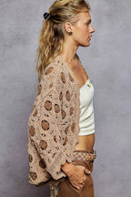 Chenille V-Neck Floral Cardigan