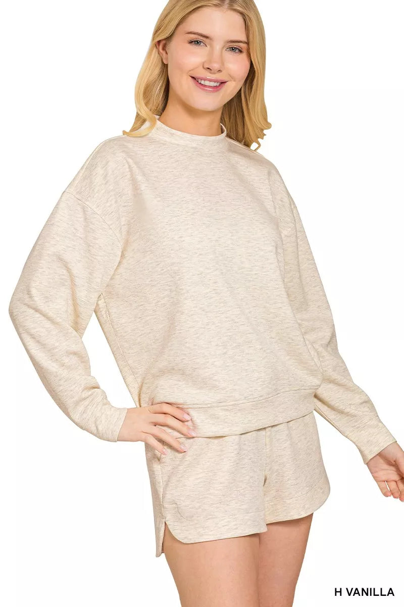 Zenana Scuba Sweatshirt & Shorts Set – Sporty Chic Comfort