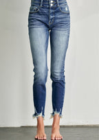 Artemis Vintage High Rise Double Waist Skinny Jeans – Sleek Ankle Fit