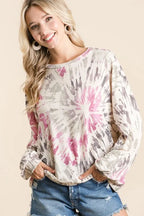 BiBi Tie-Dye Terry Pullover – Vibrant, Cozy & Trendy Casual Wear
