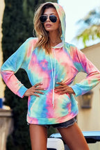 BiBi Tie Dye French Terry Hoodie – Cozy Kangaroo Pocket Casual Streetwear