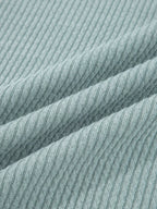 Ribbed Drop Shoulder Knit Hoodie – Cozy Casual Pullover