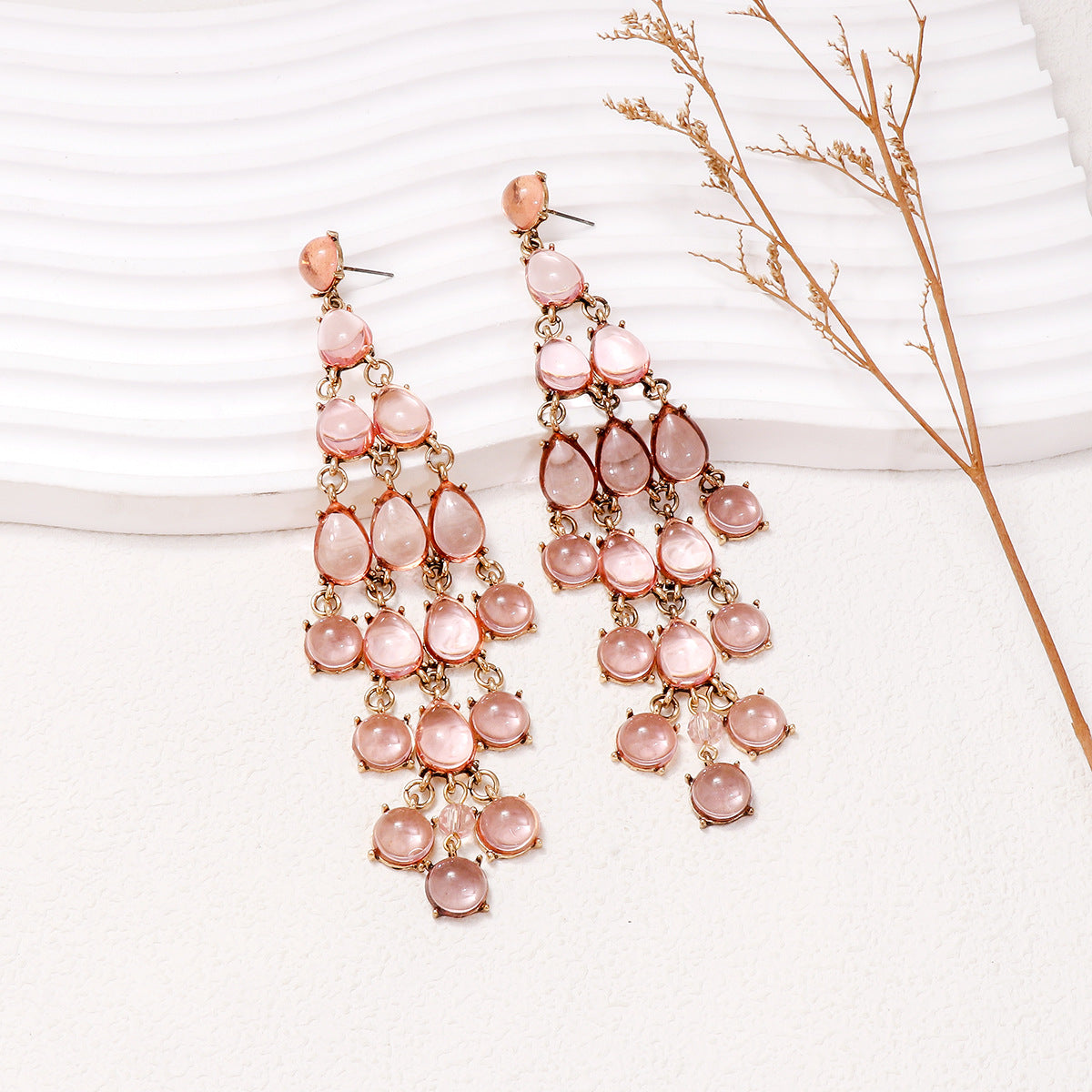 Alloy & Rhinestone Teardrop Earrings – Elegant Sparkling Jewelry