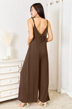 Spaghetti Strap Tied Wide-Leg Jumpsuit – Chic & Flattering Style
