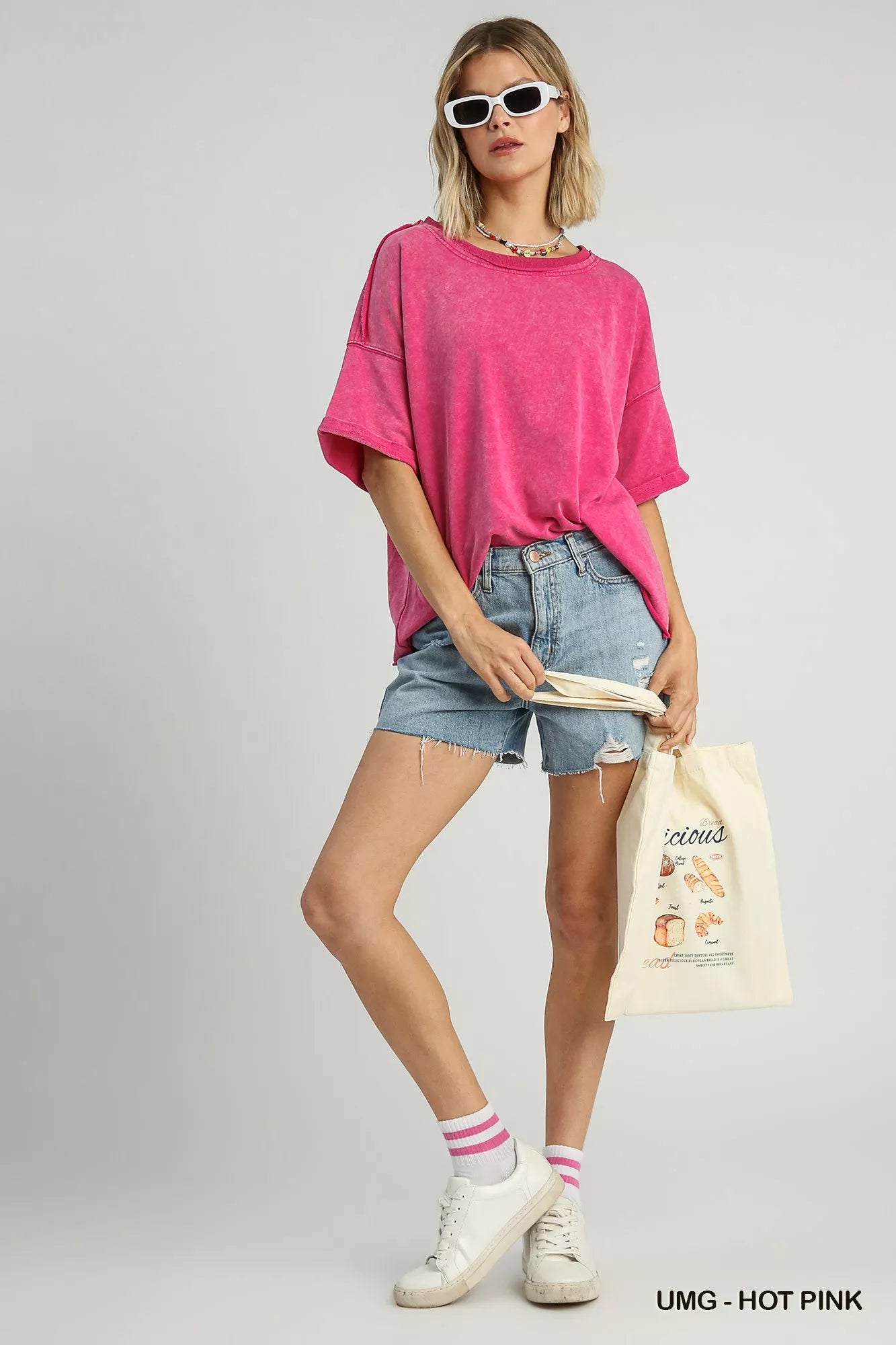 Umgee Oversized Vintage Pink T-Shirt – Relaxed Fit, Soft Cotton Blend & Everyday Style