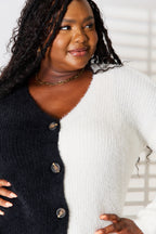 Contrast V-Neck Cardigan – Chic, Feminine & Perfect for Layering