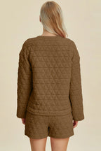 Textured Long Sleeve Top & Shorts Set – Comfy, Chic & Versatile