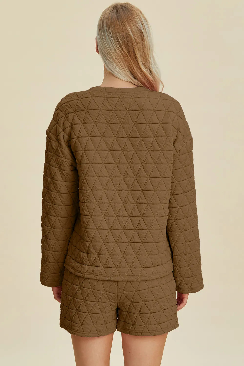 Textured Long Sleeve Top & Shorts Set – Comfy, Chic & Versatile